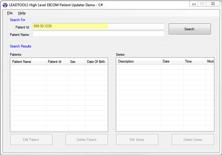 Patient Updater Delete Patient Record Search Dialog Patient Updater Delete Patient Record Search Dialog